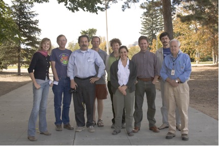 October 2007 BSI Solifugae Meeting at DMNS. Left to Right: Kristie Reddick (TAMU), Bob Wharton (TAMU), Warren Savary (CAS), Aaron Spriggs (DMNS), Tharina Bird (NMNW/CSU), Paula Cushing (DMNS), Lorenzo Prendini (AMNH), Sasha Gromov (IZAK), Jack Brookhart (DMNS).