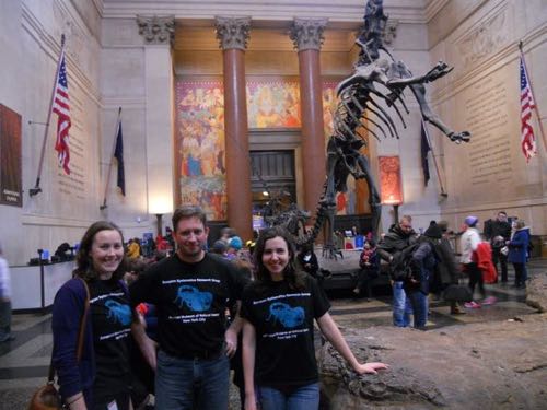 January 2015 Arachnology Lab at AMNH. Left to Right: Michelle Locke, Lorenzo Prendini, Stephanie Loria.
