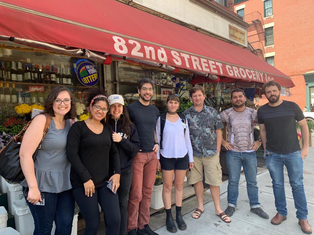 July 2019 Arachnology Lab at AMNH. Left to Right: Elena Babicz, Andria Santos da Silva, Stephanie Loria, Pío Colmenares, Colby Sain, Lorenzo Prendini, Jairo Moreno-González, Ricardo Botero-Trujillo.