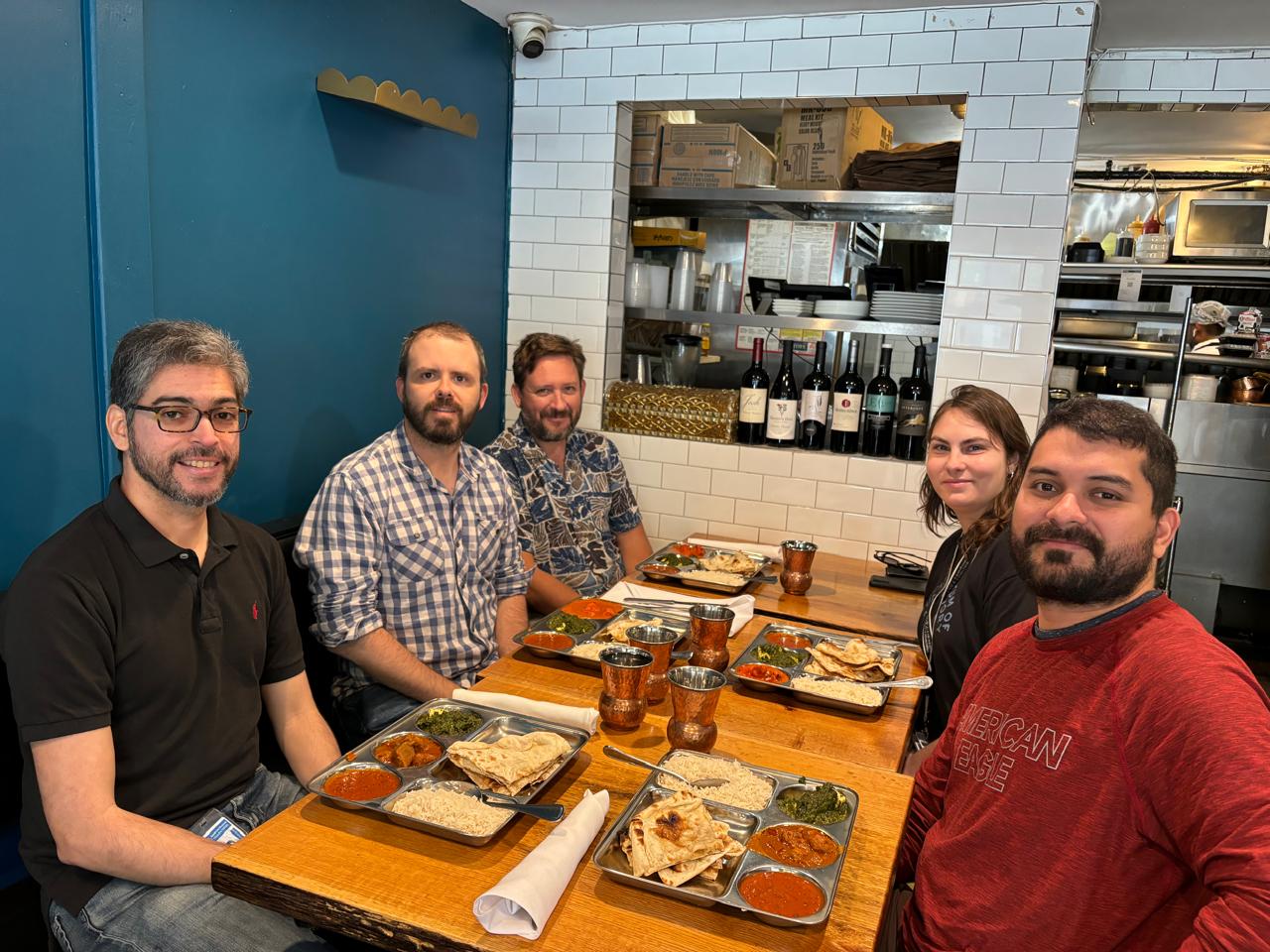 2024 lunch with Pío Colmenares, Ricardo Botero-Trujillo, Lorenzo Prendini, Colby Sain, and Jairo Moreno-González